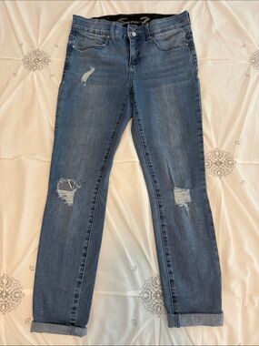 Seven7 Women's Medium Blue Distressed Jeans Sz 6